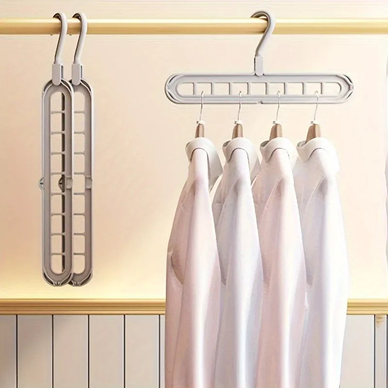 Rotating 9-Hole Magic Clothes Hanger, Foldable Horizontal and Vertical Dual-Use, Multifunctional 9-Hole Drying Rack for Home Use