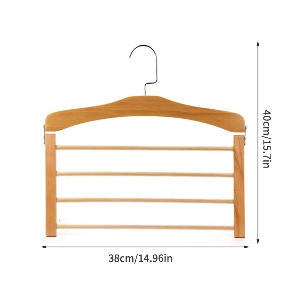 Solid Wood Multifunctional Pants Rack, Multi-Layer Pants Hanger, Household Storage Artifact, Scarf, Wardrobe Storage Rack