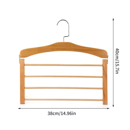 Solid Wood Multifunctional Pants Rack, Multi-Layer Pants Hanger, Household Storage Artifact, Scarf, Wardrobe Storage Rack
