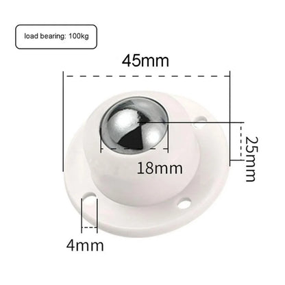 4PCS Stainless Steel Universal Wheel Self Adhesive Caster Mini Swivel Wheels 360 Degree Rotation Pulley for Furniture Trash Can
