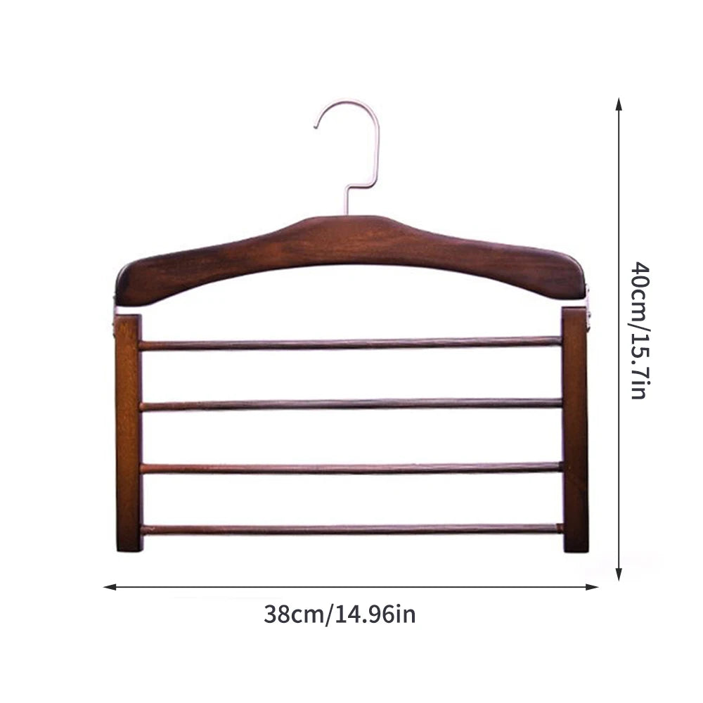 Solid Wood Multifunctional Pants Rack, Multi-Layer Pants Hanger, Household Storage Artifact, Scarf, Wardrobe Storage Rack