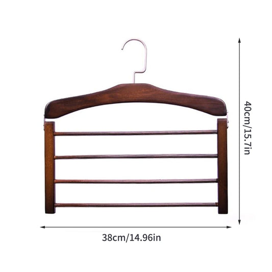 Solid Wood Multifunctional Pants Rack, Multi-Layer Pants Hanger, Household Storage Artifact, Scarf, Wardrobe Storage Rack