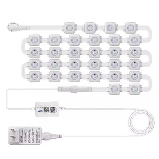 300FT Permanent Outdoor RGB Lights IP67 Waterproof with Smart App Control Remote DIY Scene Modes Eaves Light for Garden Decor