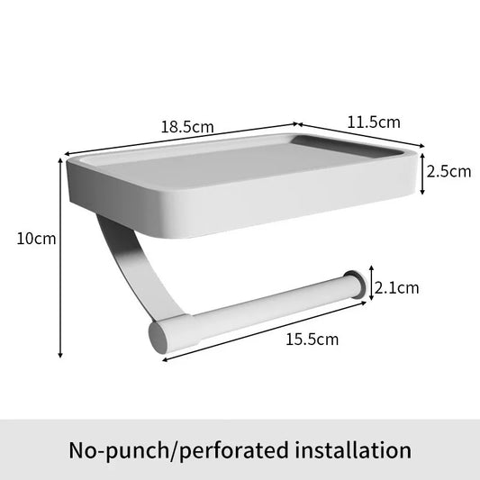 Black Toilet Roll Holder Wall Mounted Nail Free Toilet Paper Holder for Bathroom Toilet Accessories Bathroom Paper Towel Holder