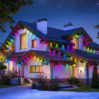 300FT Permanent Outdoor RGB Lights IP67 Waterproof with Smart App Control Remote DIY Scene Modes Eaves Light for Garden Decor