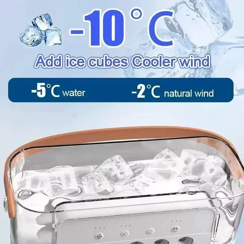 Summer Cooling Fan 3 in 1 Portable Desktop Humidifier USB Mini Air Conditioners Night Light Water Mist for Home, Office