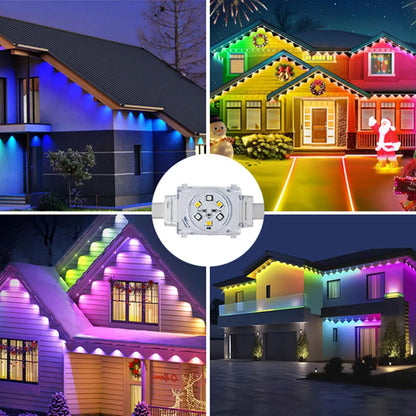 300FT Permanent Outdoor RGB Lights IP67 Waterproof with Smart App Control Remote DIY Scene Modes Eaves Light for Garden Decor