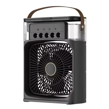 Summer Cooling Fan 3 in 1 Portable Desktop Humidifier USB Mini Air Conditioners Night Light Water Mist for Home, Office