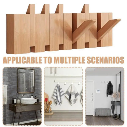 Creative Wood Coat Racks Wall Hanging Wall Entry Door Porch Hanging Coat Rack Perforated Solid Wood Piano Keys Clothes Hook