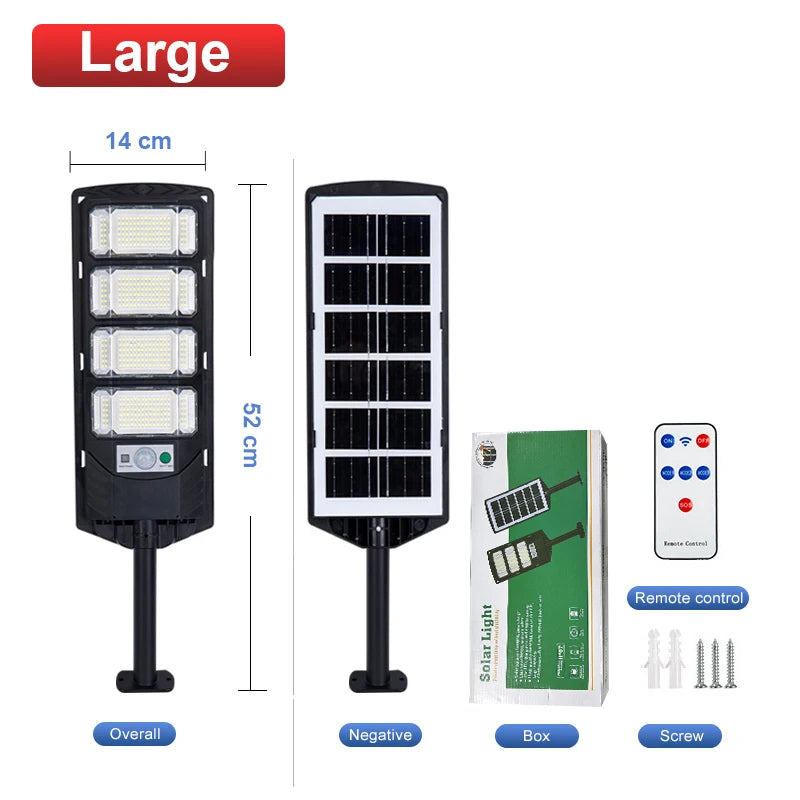 20000LM Powerful LED Solar Lights Outdoor with Motion Sensor 400㎡ Solar Lamp Outdoor Ultra Bright Garden Street Courtyard Light