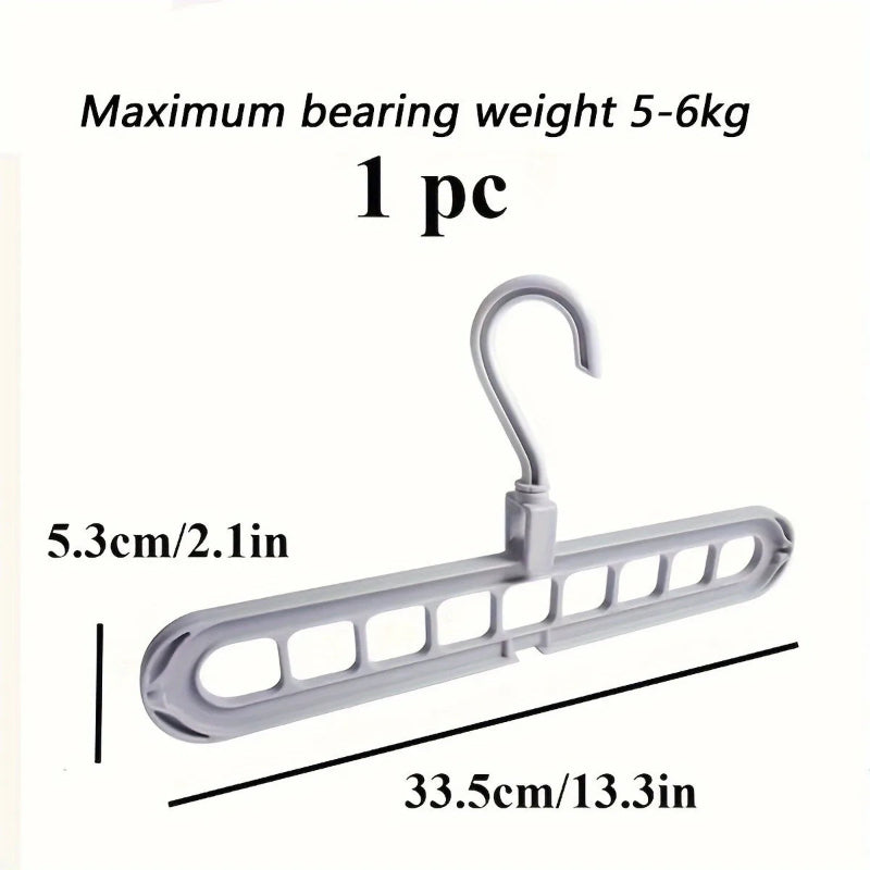 Rotating 9-Hole Magic Clothes Hanger, Foldable Horizontal and Vertical Dual-Use, Multifunctional 9-Hole Drying Rack for Home Use