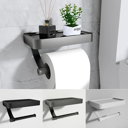 Black Toilet Roll Holder Wall Mounted Nail Free Toilet Paper Holder for Bathroom Toilet Accessories Bathroom Paper Towel Holder