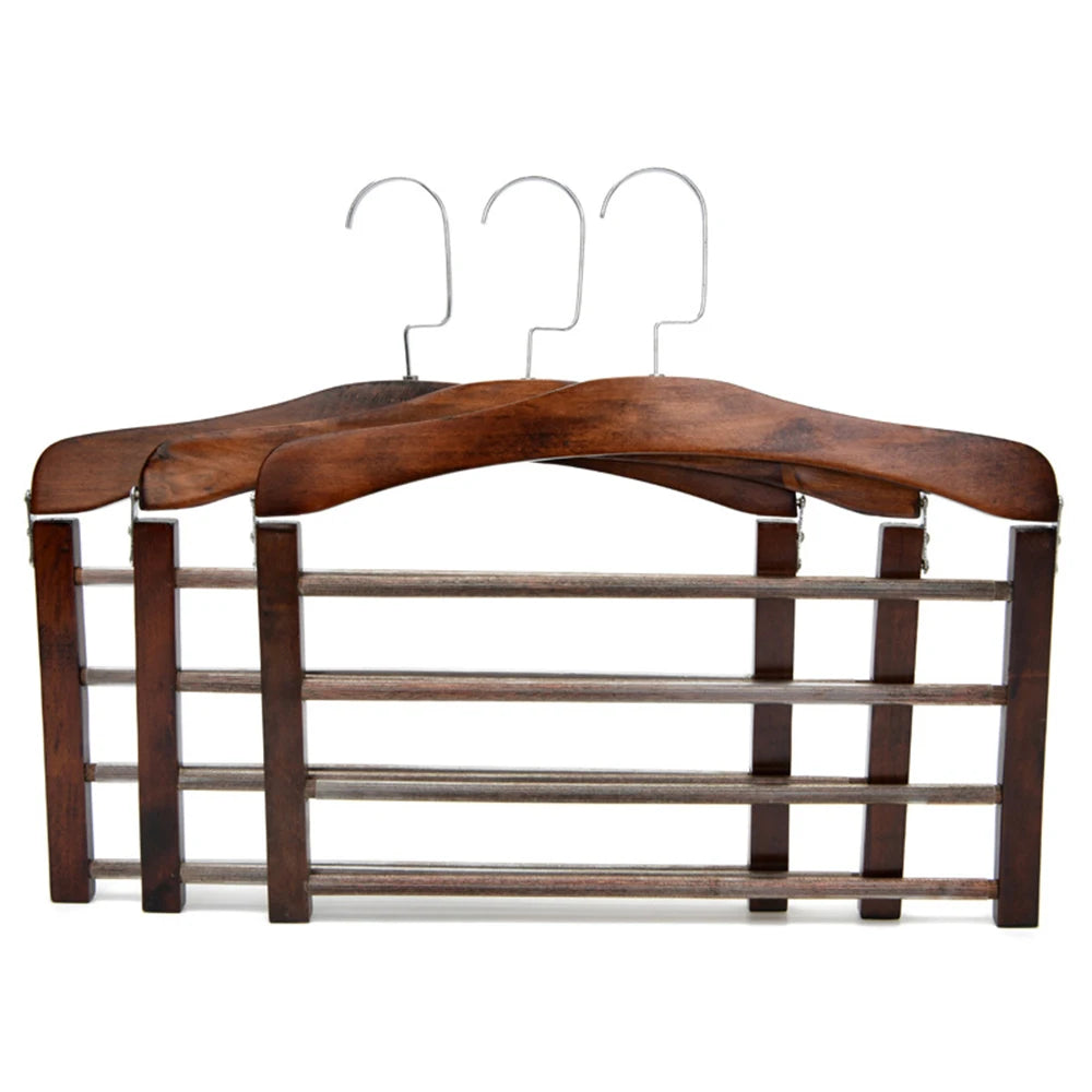 Solid Wood Multifunctional Pants Rack, Multi-Layer Pants Hanger, Household Storage Artifact, Scarf, Wardrobe Storage Rack
