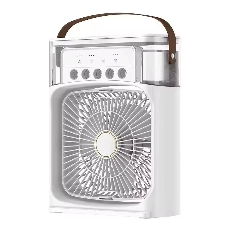 Summer Cooling Fan 3 in 1 Portable Desktop Humidifier USB Mini Air Conditioners Night Light Water Mist for Home, Office