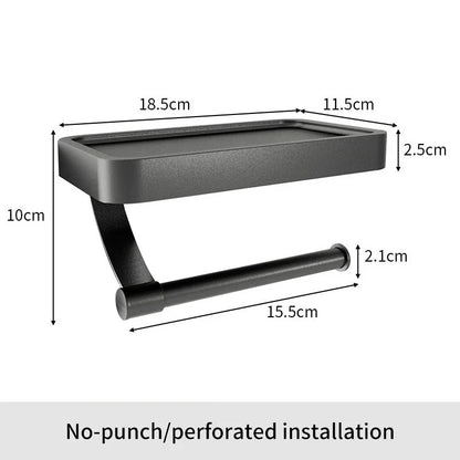 Black Toilet Roll Holder Wall Mounted Nail Free Toilet Paper Holder for Bathroom Toilet Accessories Bathroom Paper Towel Holder