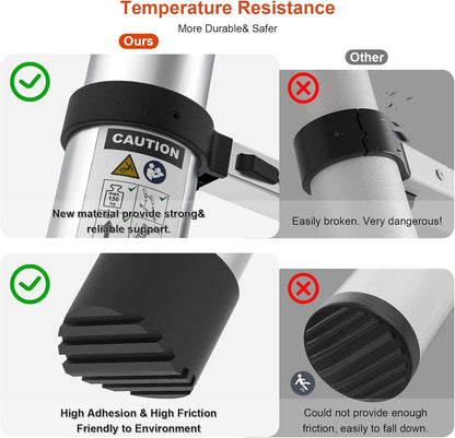 Telescoping Ladder, 12.5Ft Lightweight Extension Telescopic Ladder, Button Retraction Slow down Design, Aluminum Multi Purpose RV Ladder EN131 330Lbs Max Capacity for Outdoor Work