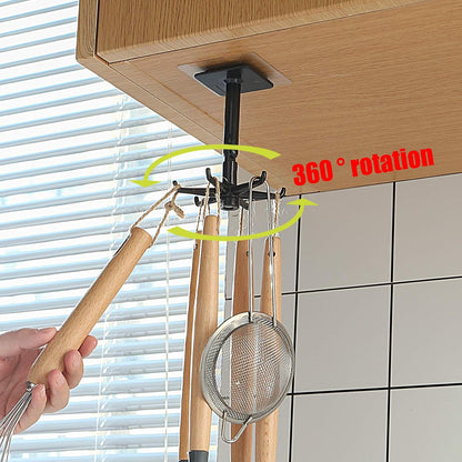 Self-Adhesive Kitchen Hooks for Hanging 360° Rotating, Waterproof Utility Hook Kitchen Towel Hooks Suction Cup Hook Holder for Bathroom Home, Stick on Wall Door Cabinet Hook for Hanging (White)